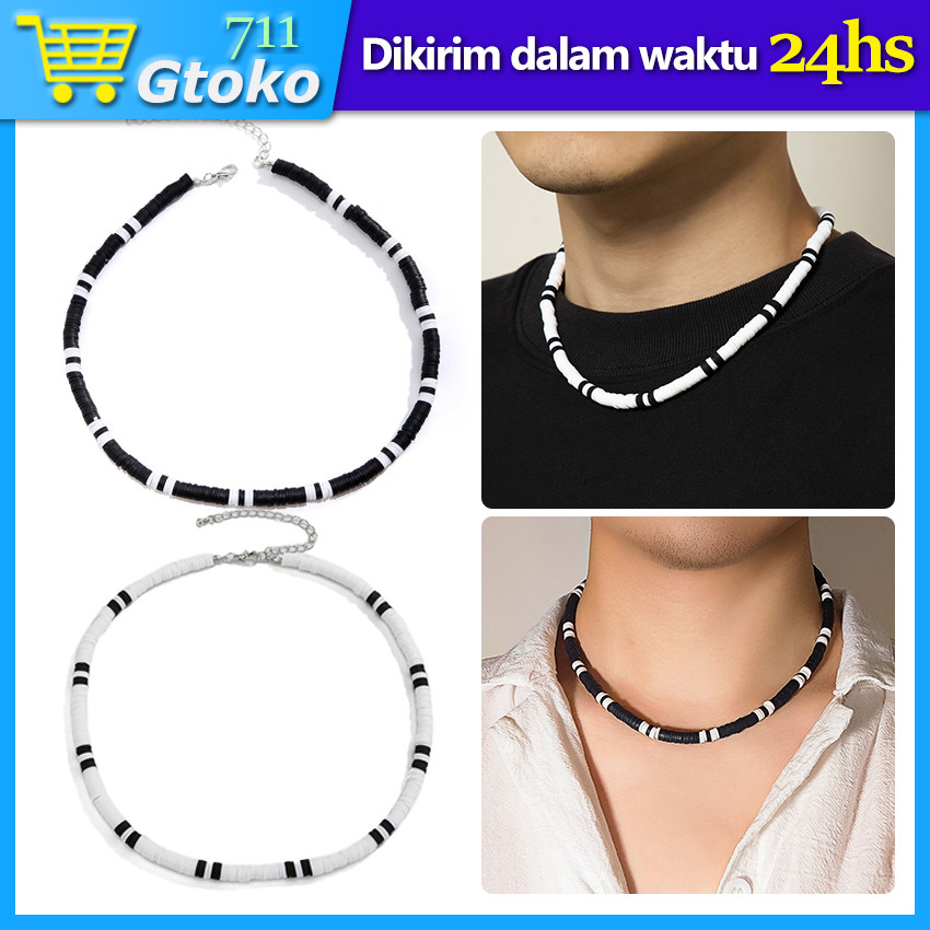Kalung Beads Bohemian Etnik Vintage Wanita Pria Aesthetic Kalung Choker Manik Kalung Couple Necklace
