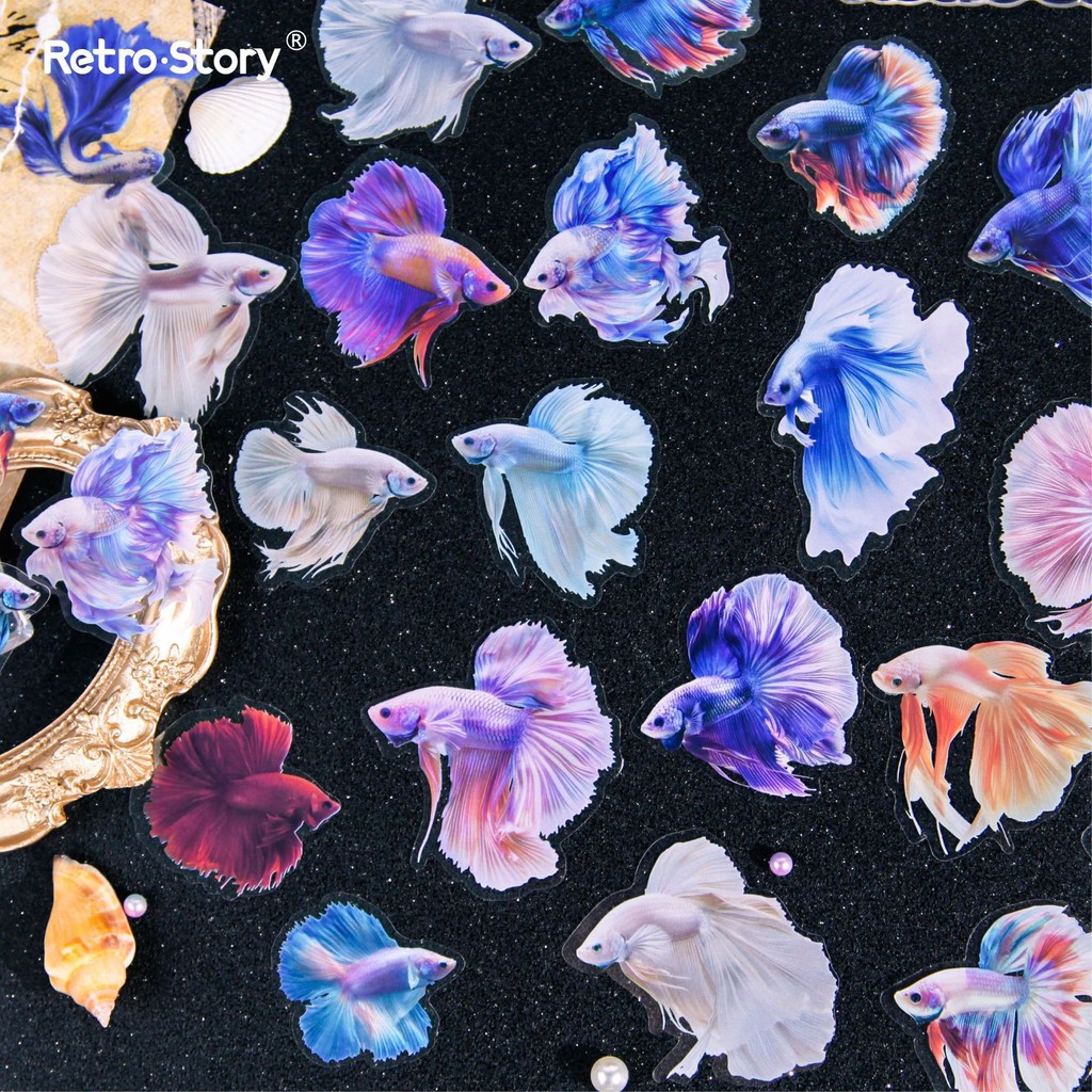 

20 pcs/pack Rumble Fish theme Stickers Adhesive Diy PET Decorative collage Diary Album Scrapbooking material Craft Supplies