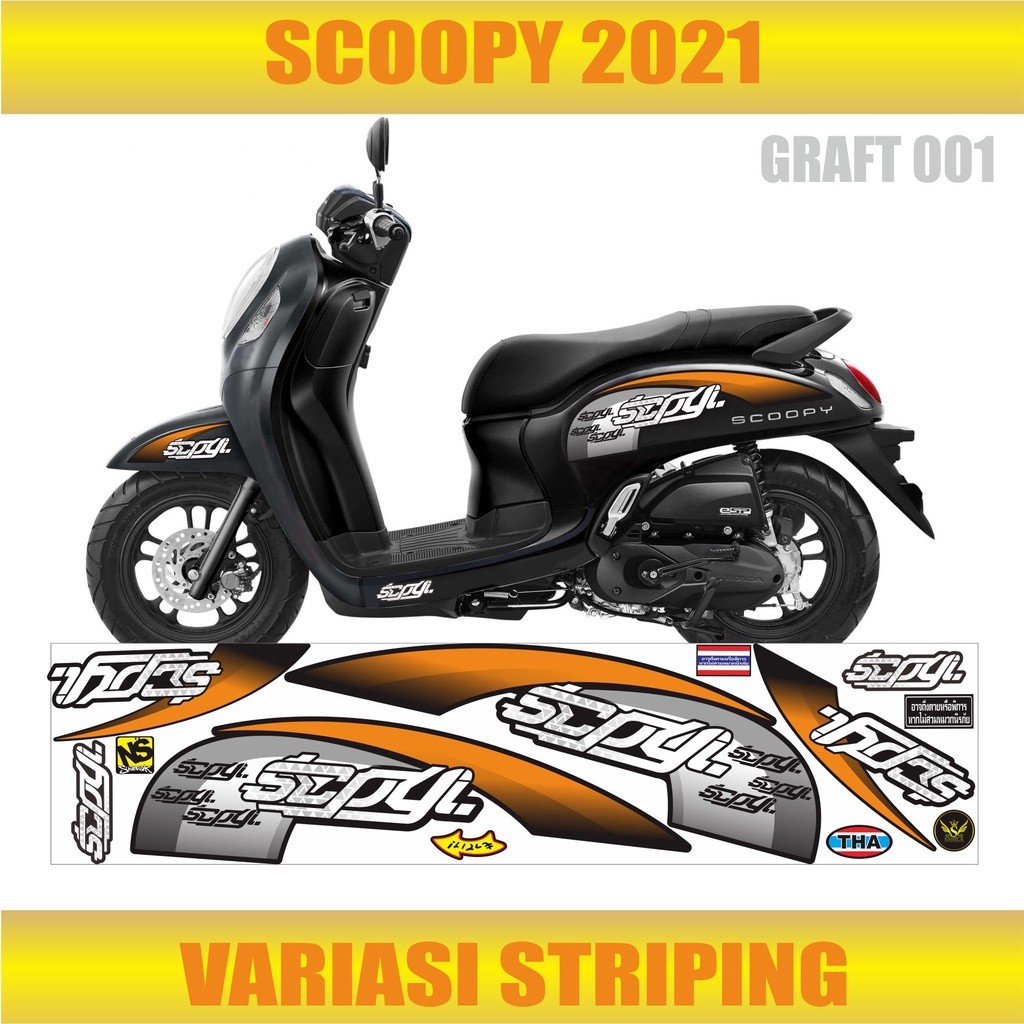 MOTOR SCOOPY LIS - STIKER VARIASI MOTOR HONDA SCOOPY VARIASI STRIPING HONDA SCOOPY