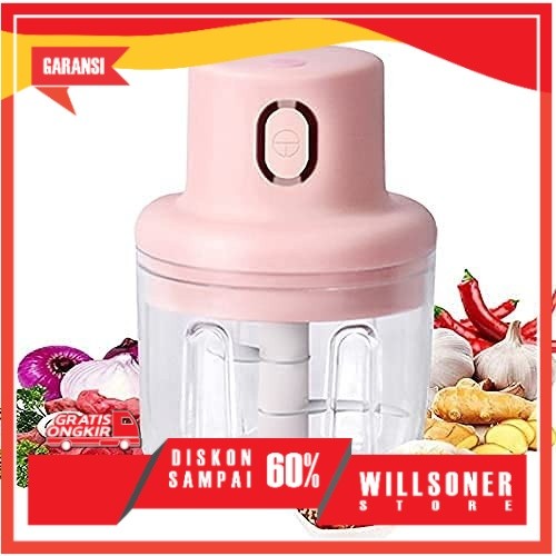 BLENDER CHOPPER PORTABLE MINI USB Chopper Elektrik Tanpa Kabel Pencincang Makanan