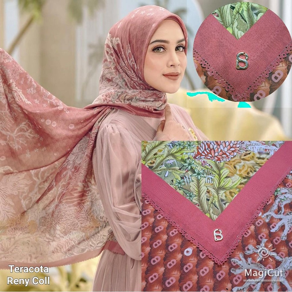 Lc ttk 3 mirror /little mermaid 2.0 series hijab semi ori button scarves/ real pic samping model/ lo