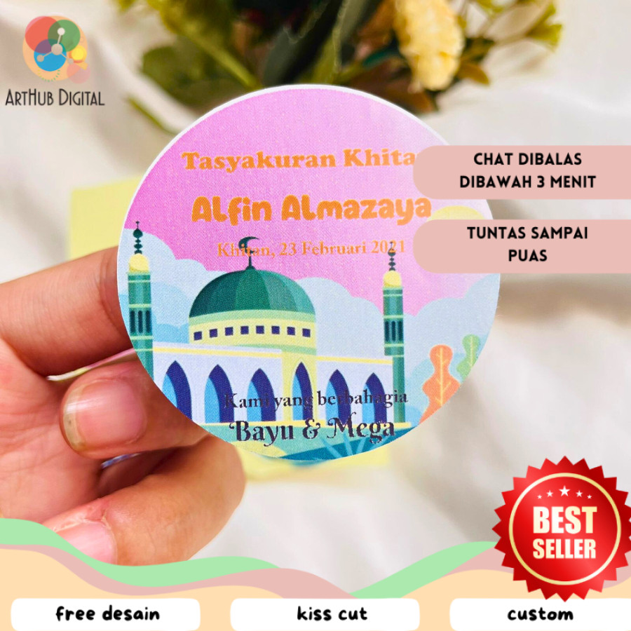 

AHD 12-15 Sticker Syukuran Khitanan Anak Sticker Bento Tasyakur Walimatul Khitan Anak souvenir
