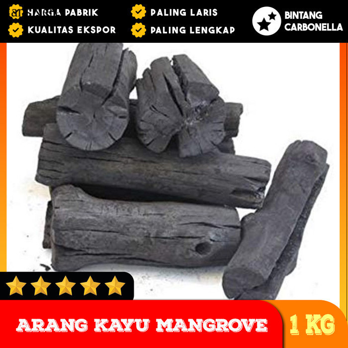 Kayu Arang Bakau, Arang Keras Mangrove - Bintang Carbonella - 1KG ZD17