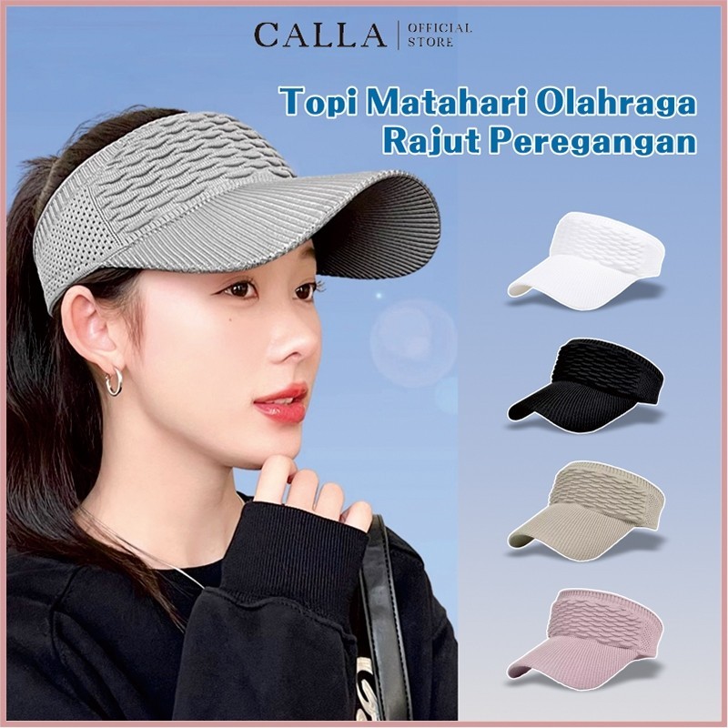 Calla Topi Golf Tennis Rajut Katun Elastis Topi Olahraga Wanita Gaya Korea Topi Golf Senam Pantai Un