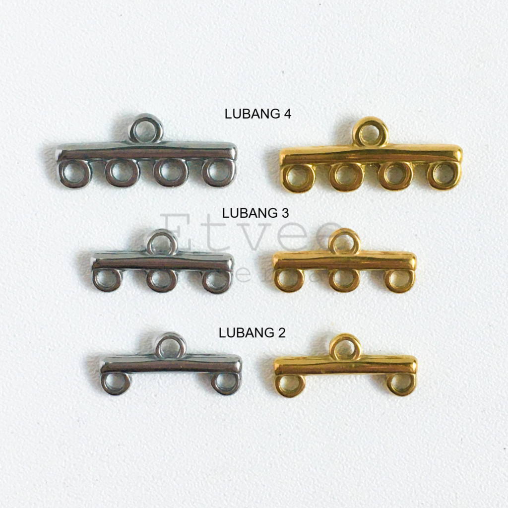 L305 Stopper crimp gelang 2 3 lubang ujung tali penutup rantai stainless