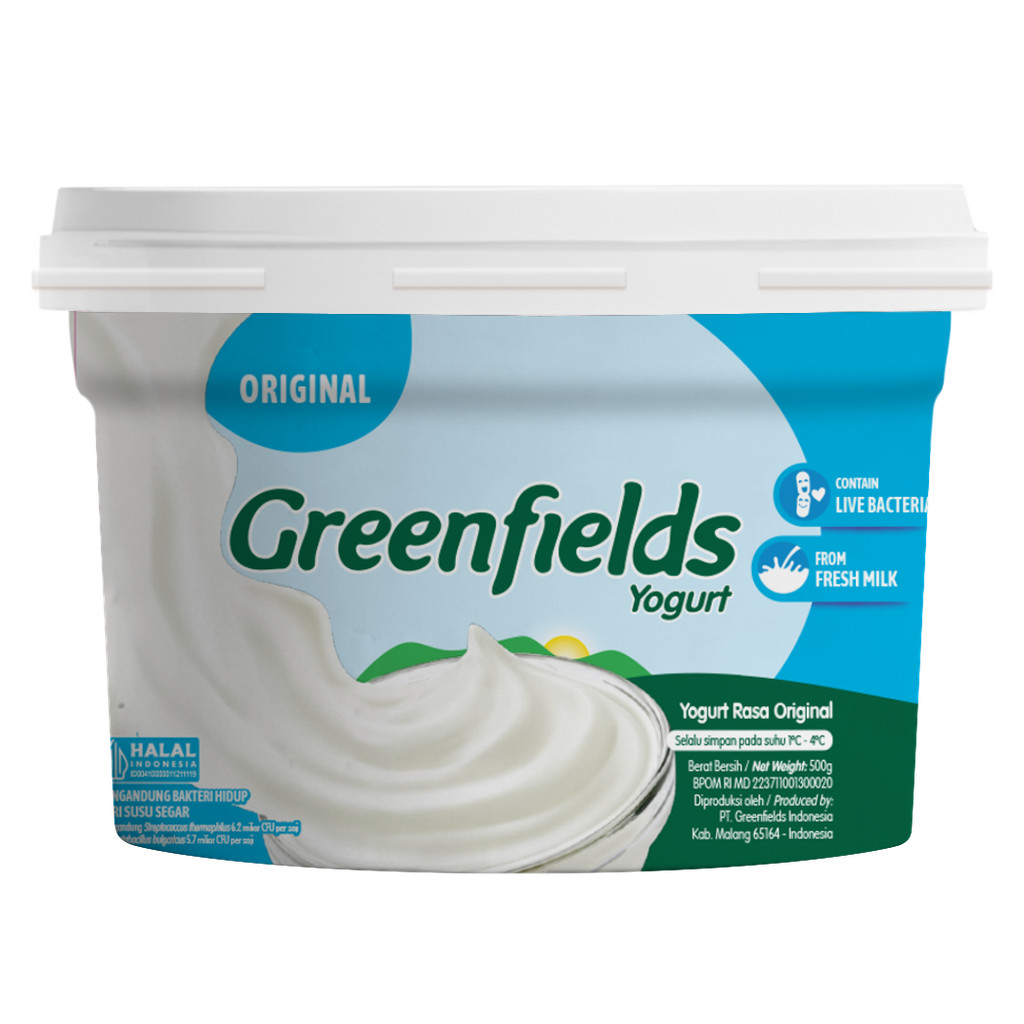 

[Special Price] Greenfields Yogurt Cup Original 500gr - Fresh Yogurt for Breakfast