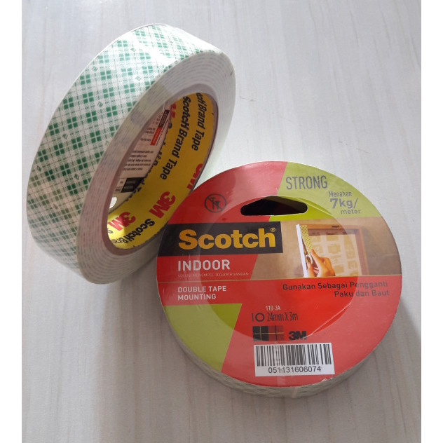 

PART & TOOL Double tape mounting Scotch 24mm x 3m dobeltape 3M dobel tip Kuat 7KG