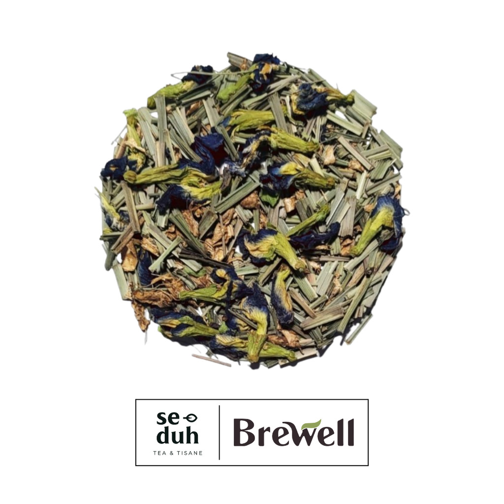 

WARM & COZY Tisane Blend - Ginger Lemongrass Butterfly Pea Tea Blend - 50 gram