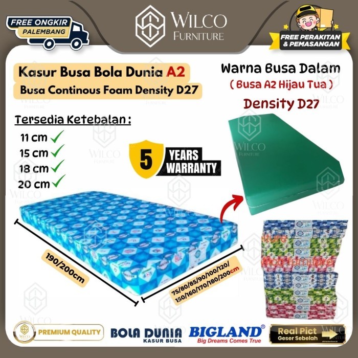 Kasur Busa Bola Dunia A2 Density D26 | Matras Busa Bola Dunia | Kasur Busa Continous Foam | Kasur Bu