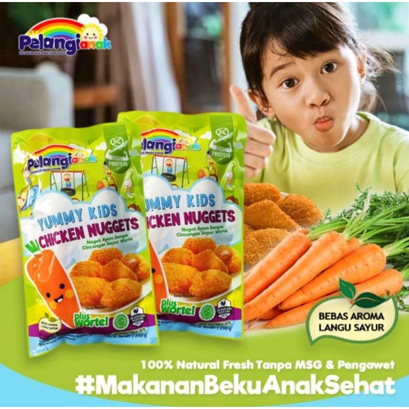 

NUGGET AYAM PLUS WORTEL - YUMMY KIDS NON MSG VEGGIE PELANGI ANAK HEALTHY FROZEN FOOD