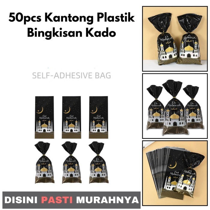 

KGRD Kantong Plastik Bingkisan Kado Eid Mubarak Gift Bag 50 PCS CUZ5P2