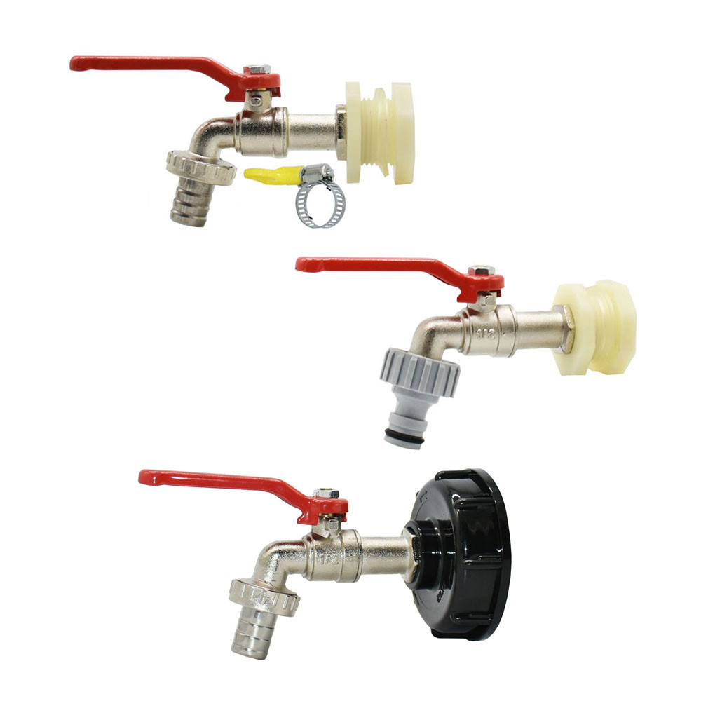 IBC Tank Tap Adapter Nipple S60X6 Thread 15mm Garden Hose Quick Connect Faucet Alloy Tank 1000 Liter