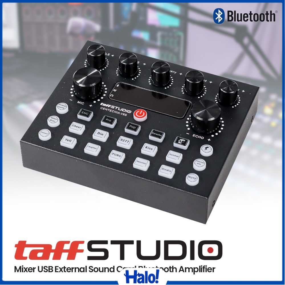 TaffSTUDIO Mixer USB External Sound Card Bluetooth Amplifier - V8S