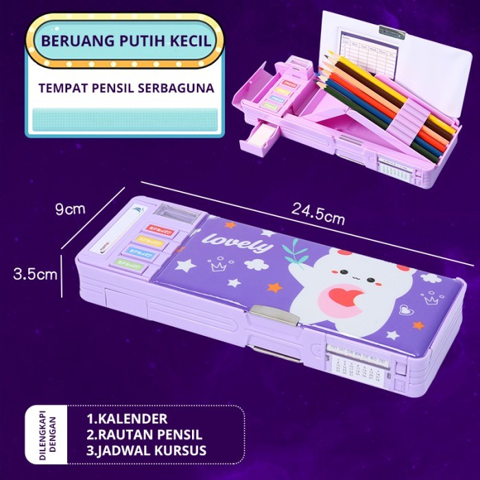 

New Arrival[PROMO] Tempat Pensil Multifungsi Motif Unicorn Dinosaurus Astronot Untuk Anak - ST009-11