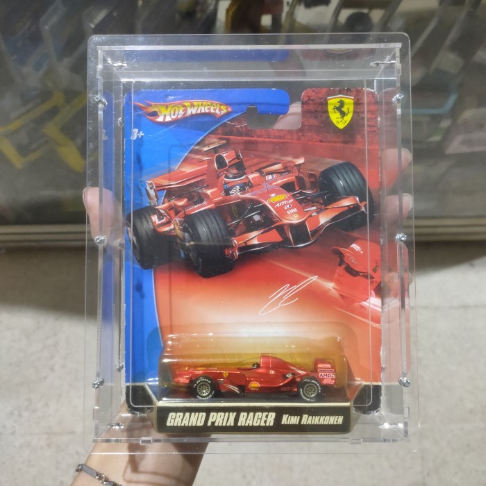 HOT WHEELS F1 GRAND PRIX RACER SET FELIPE + KIMI + AKRILIK CASE ORIGINAL