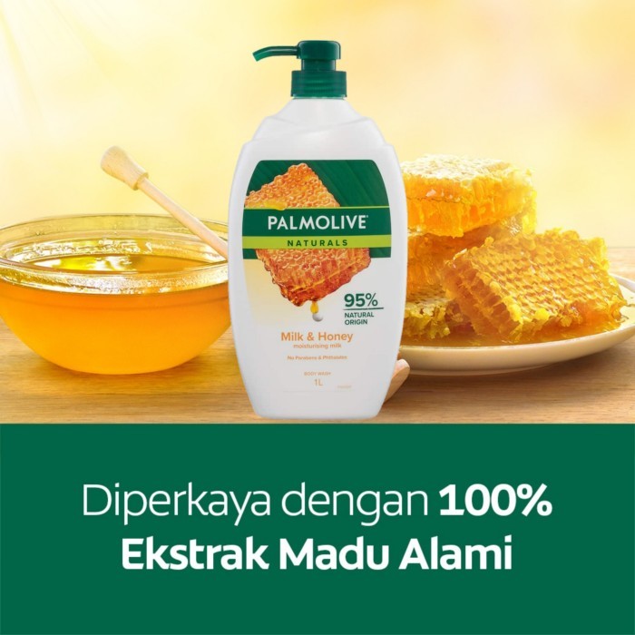 PALMOLIVE Naturals Body Wash 1 L-Cherry Blossom/Milk&Honey/Orchid-Moisturising Shower Gel Pump/Sabun