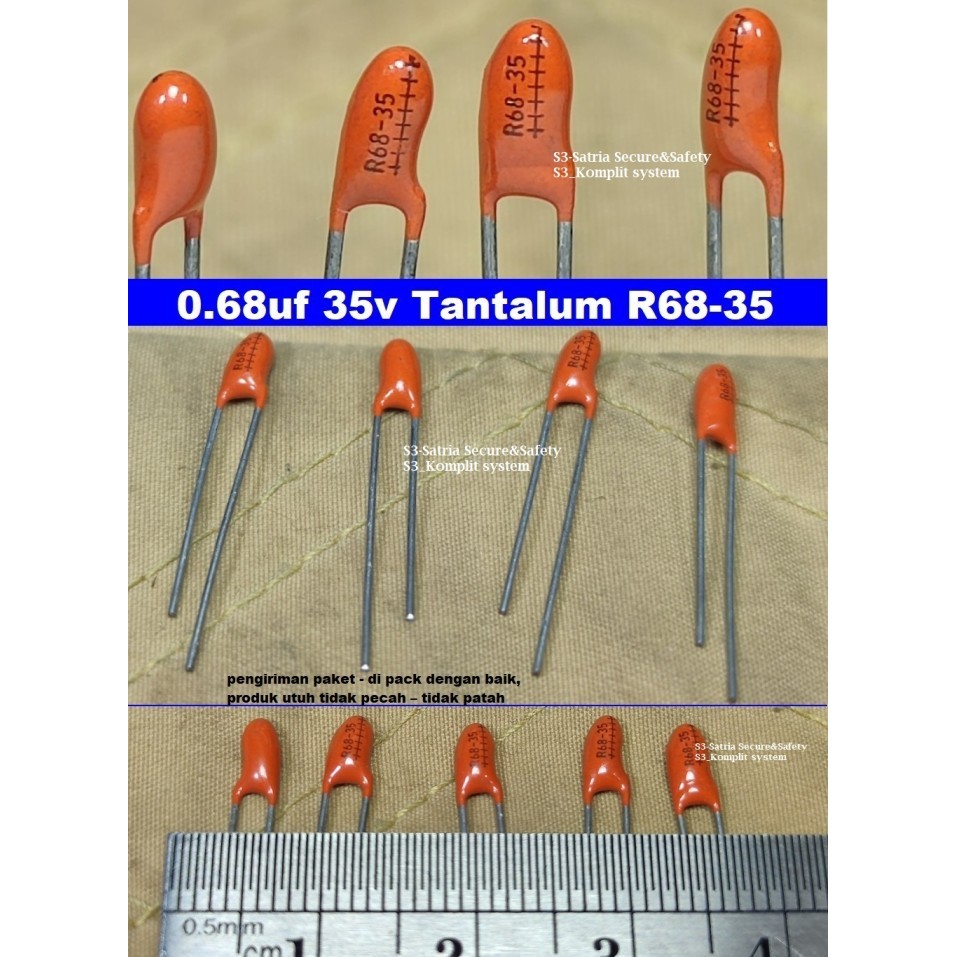 0.68uF 35V Tantalum R68-35 ,68 35v 475 Capacitor R68 -35 .68 0,68uf/35v  0,68uF 35 V volt Kapasitor 