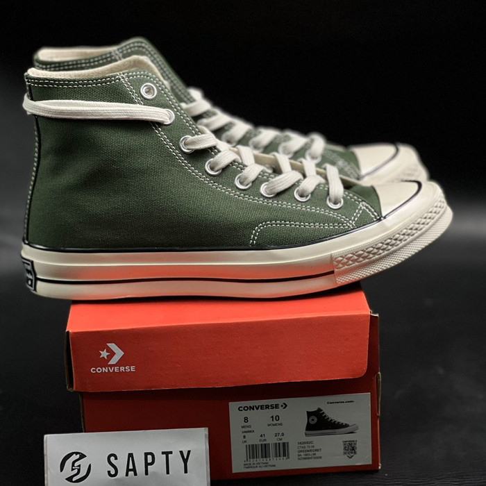 [FLASH SALE] CONVERSE ORIGINAL 100 SEPATU PRIA WANITA CONVERSE CHUCK TAYLOR 70S Green Army High