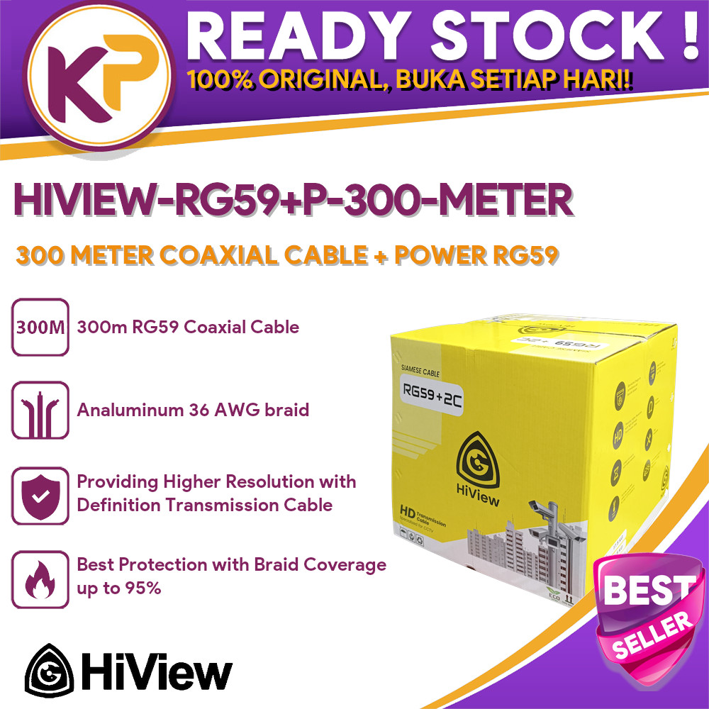HIVIEW HIVIEW-RG59+P-300-METER 300 METER COAXIAL CABLE + POWER RG59
