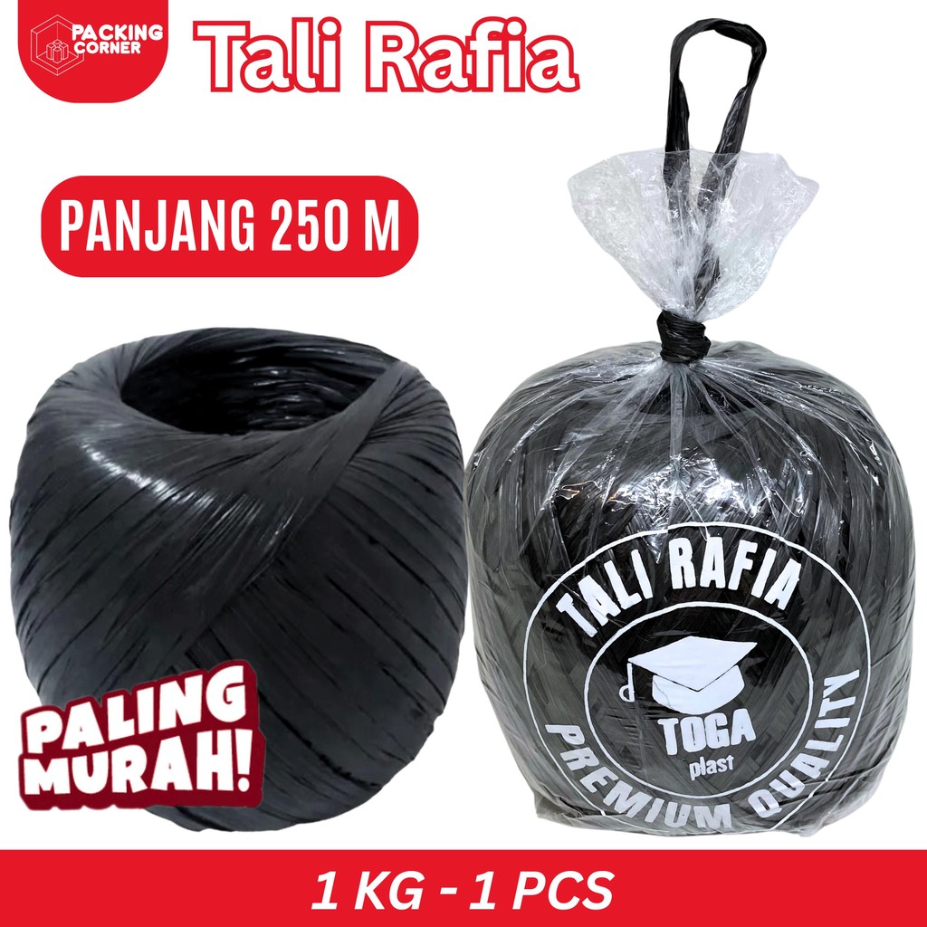 

1KG Tali Rafia Hitam Tali Rapia 1 KG Pengikat Barang Kuat Anti Jebol High Premium Quality