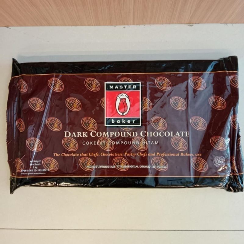 

Tulip Master Baker Dark Compound chocholate, Coklat Batang 5 Kg (Master Bakers)