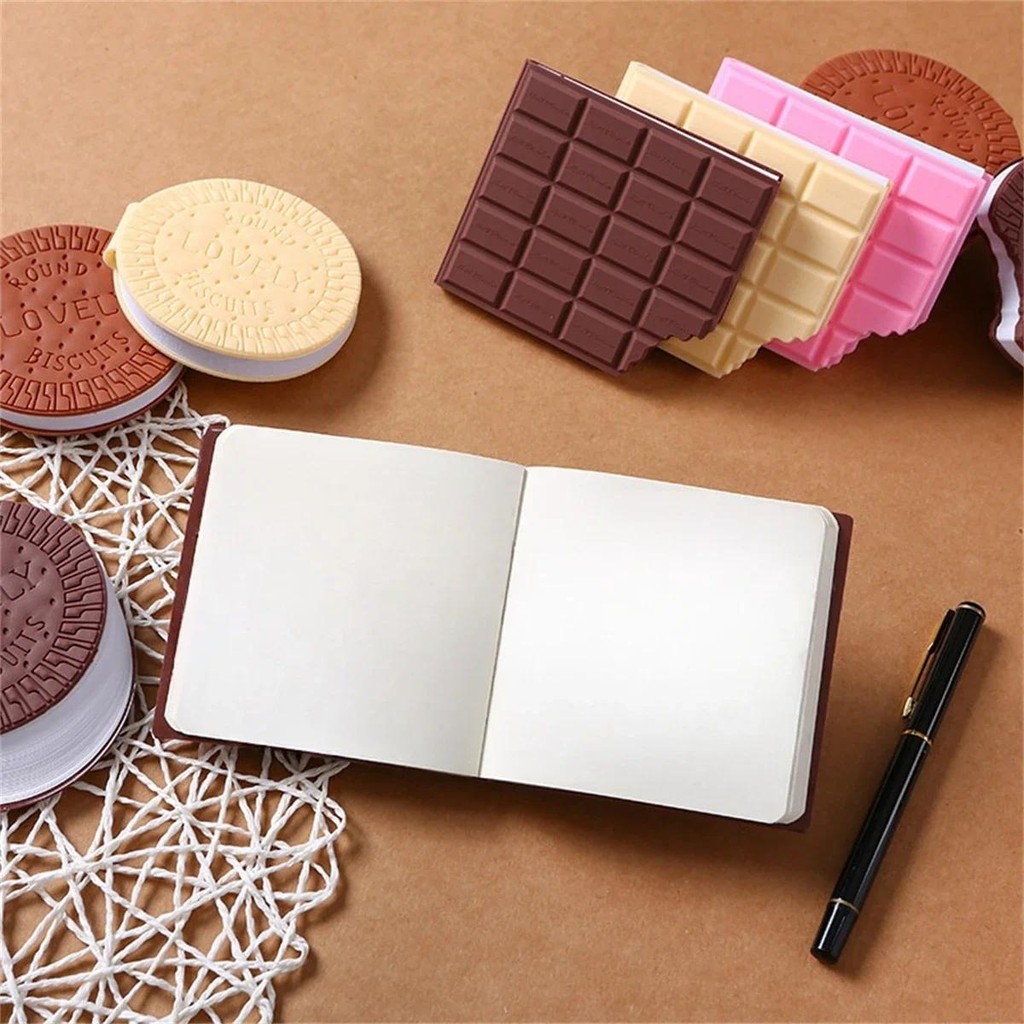 

80 Pages/Set Chocolate Shaped Creative Pocket Notebook, Tear-off Memo Notepads, New Year& Birthday Fun Gift Office Study Supplie