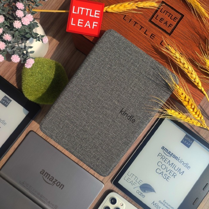 

promo -fabric smart case kindle paperwhite 11th 2021 cover casing hardcase - Abu-abu, Paperwhite 11th