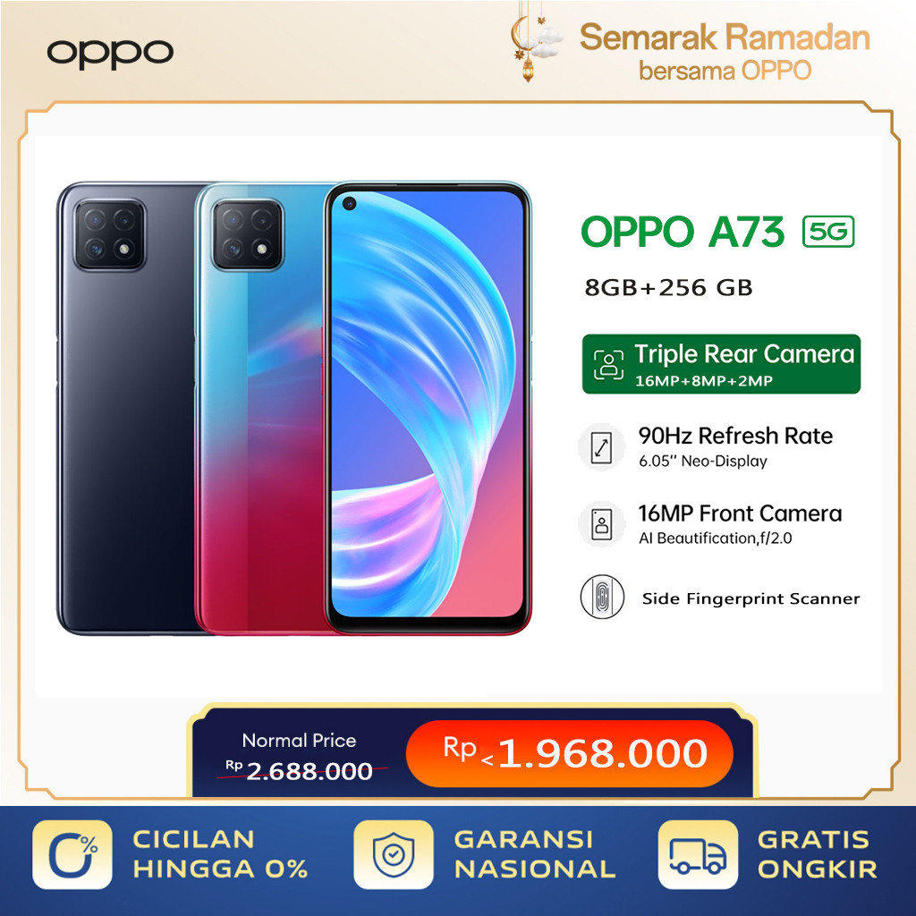 HP Oppo A73 Ram 8/256 GB  Original Handphone 2nd