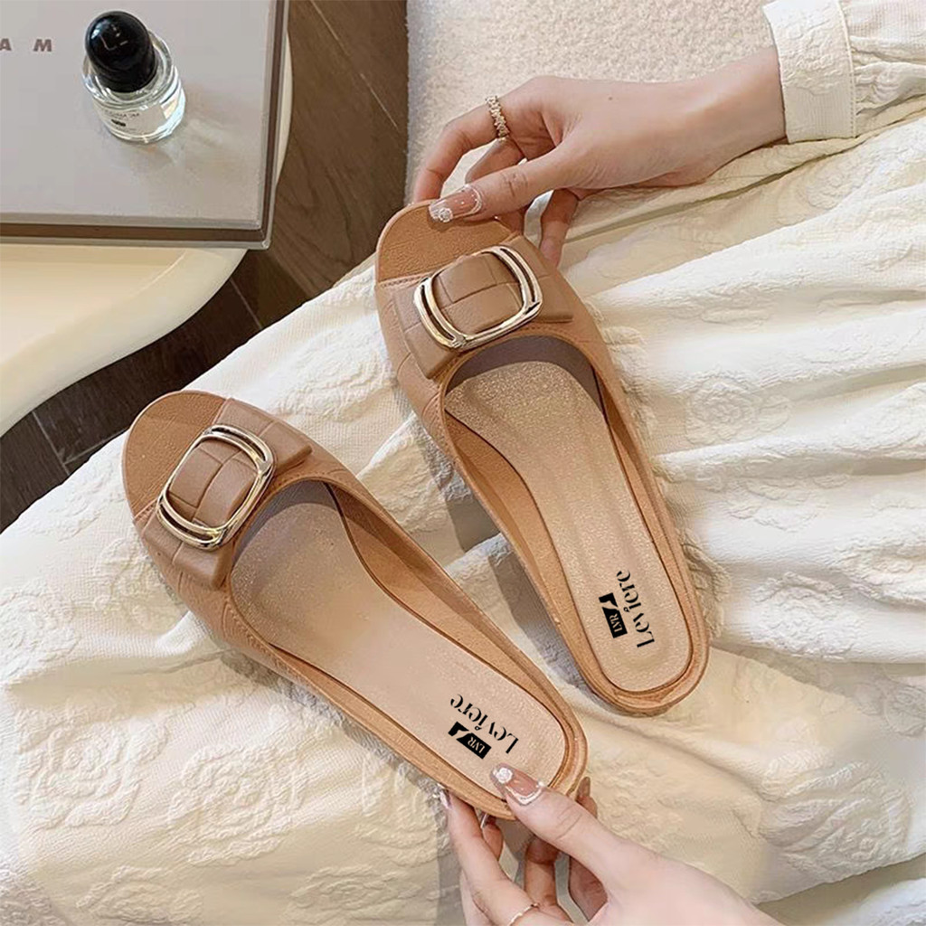 Jackson TG1657 Sandal Wedges Wanita Slop Gesper Ujung Terbuka