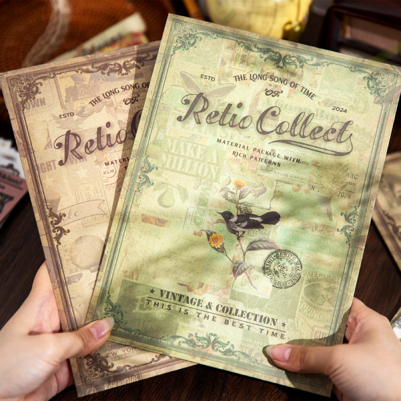 

Mr. Paper 2 styles 60 pcs/pack wahsi paper texture vintage material package floral handbook bottoming material paper