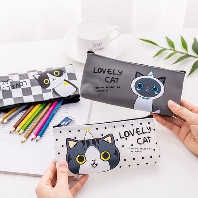 

Tas Pensil Tempat Alat Tulis Tempat Kosmetik Organizer Bag Lovely Cat Bahan Canvas .. 020