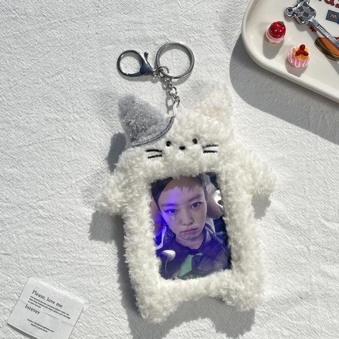 

[New Collection] Beruangshop Fluffy PC Holder Photocard Gantungan Card - Kucing Putih