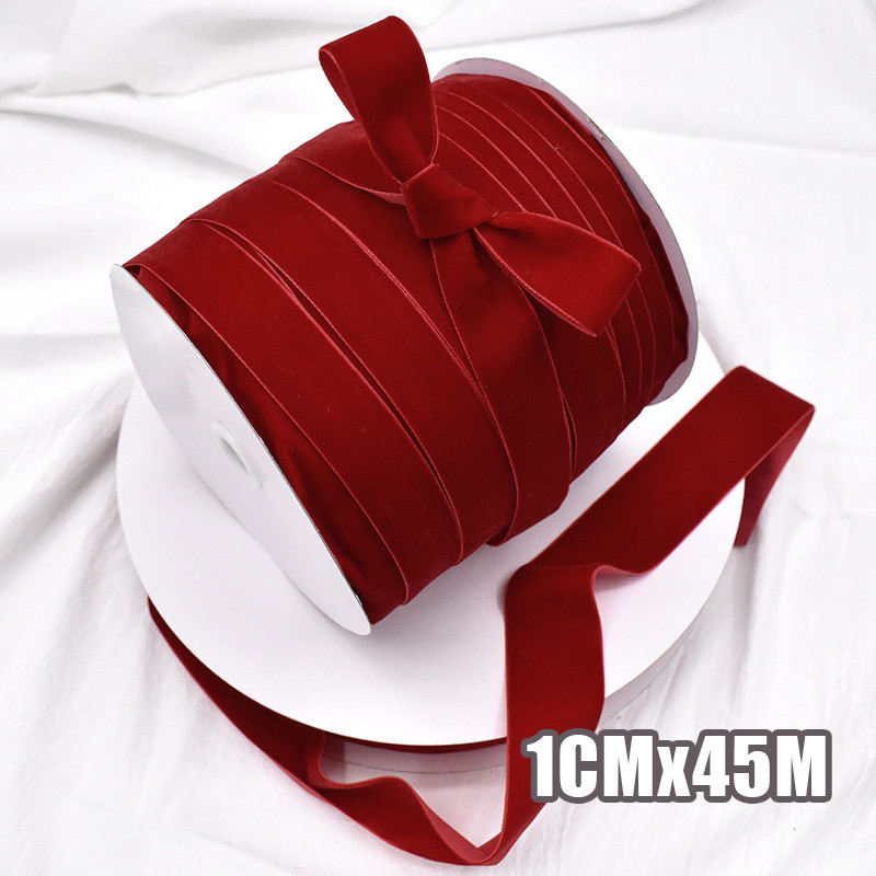 

【SIAP】50 Yard (45M) - 1cm NP Pita Velvet Import BLUDRU GLITER Anggur merah