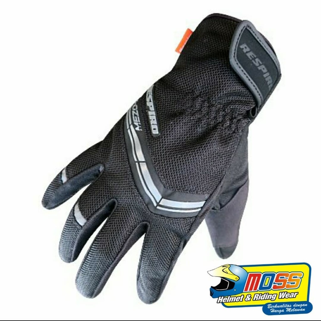 SARUNG TANGAN MOTOR RESPIRO MEZO-R GLOVES - BLACK GREY