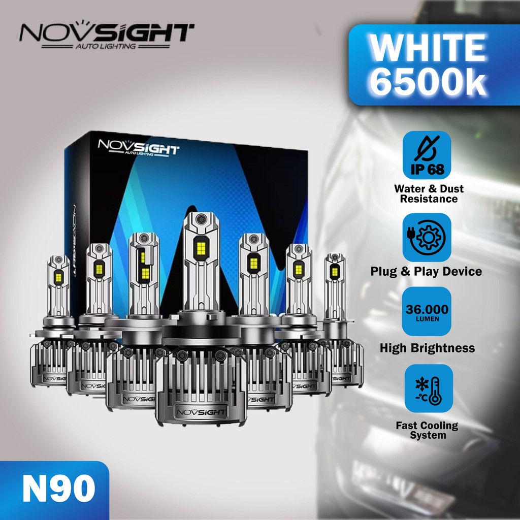 LAMPU LED MOBIL N90 SUPER TERANG H4 H11 H16 H1 H7 H8 H9 130 WATT 36000LM