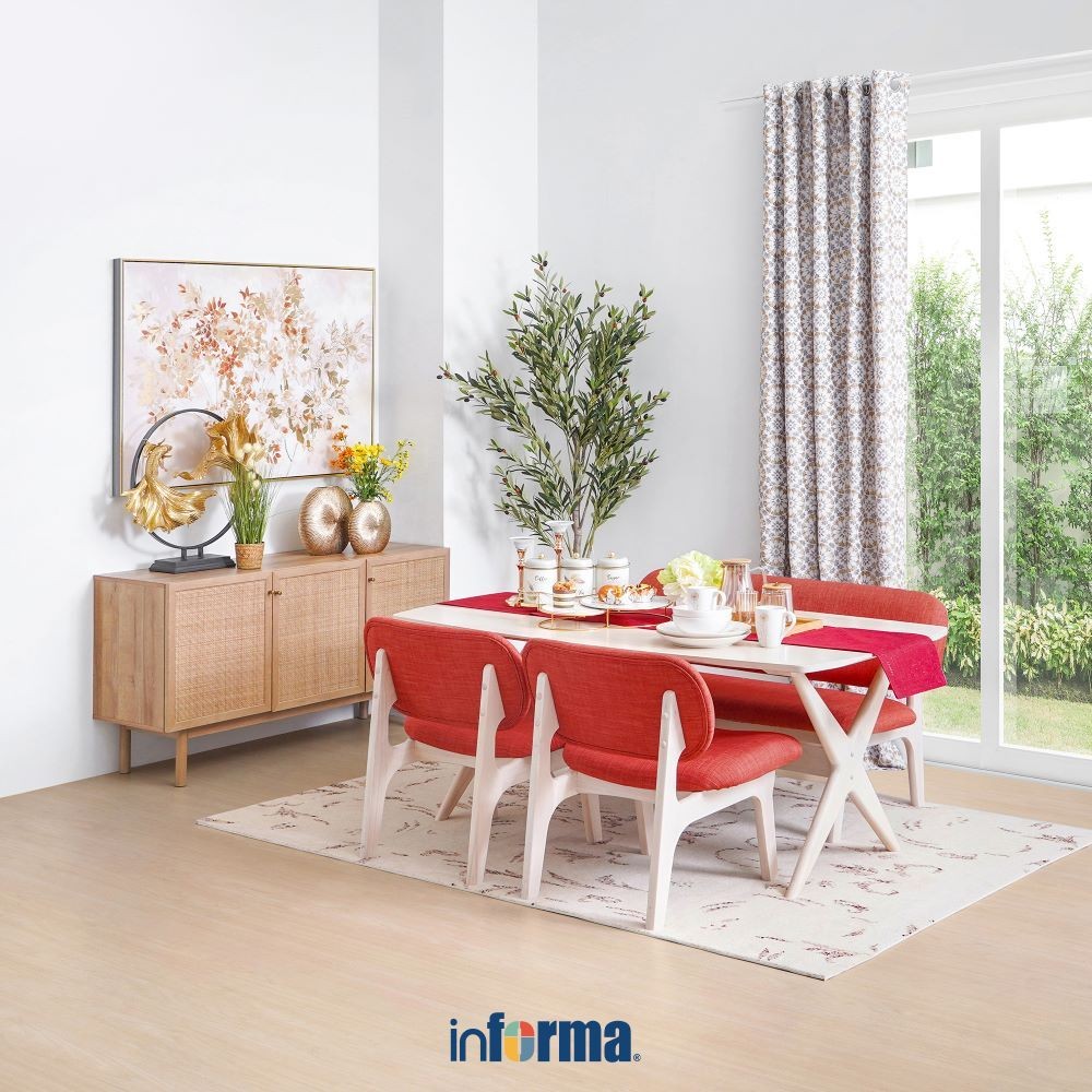 Informa Yiruma Set Meja Makan Dining Table Set Meja Kursi Ruang Makan Aesthetic Furniture Dining Roo