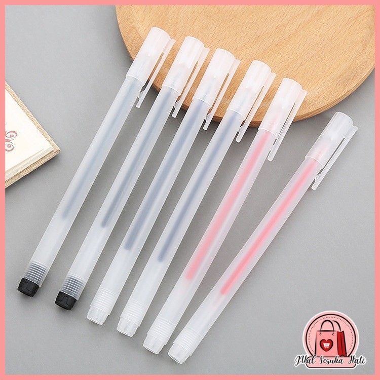 

Pulpen Gel 0.5mm Bolpoin Pena Pulpen Tinta Gel Cair Pena Transparant Pen Gel Y3437