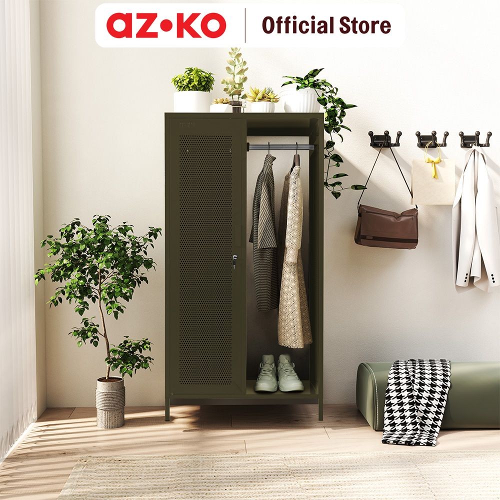 AZKO Masterspace 75X50X145 cm Mira Lemari Pakaian Dengan Gatungan Hanger Wardrobe Storage Kabinet Te