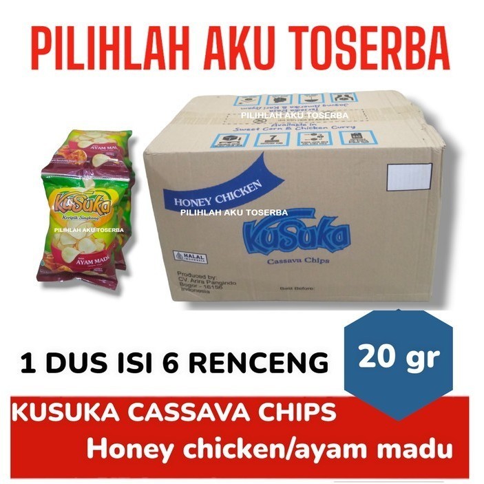 KUSUKA Keripik Singkong AYAM MADU RENCENG - ( HARGA 1 DUS )
