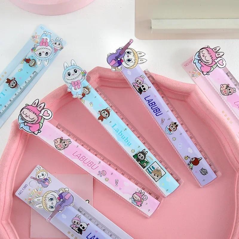 

Cute Rabbit Ruler Pressure Reducing Hot Selling Rotating Head 15cm Acrylic Color Student Measuring Scale Learning Stationery