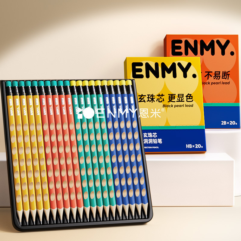 

ENMY Pensil Graphite Drawing HB 2B Set 20pcs untuk Sketsa dan Arsir, Desain Segitiga Ergonomis, Cocok untuk Seniman dan Pelajar