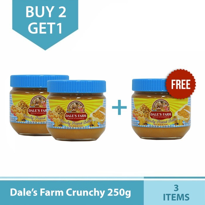 

New Arrival BUY 2 GET 1 Dale’s Farm Crunchy Peanut Butter – Selai Kacang 250gr