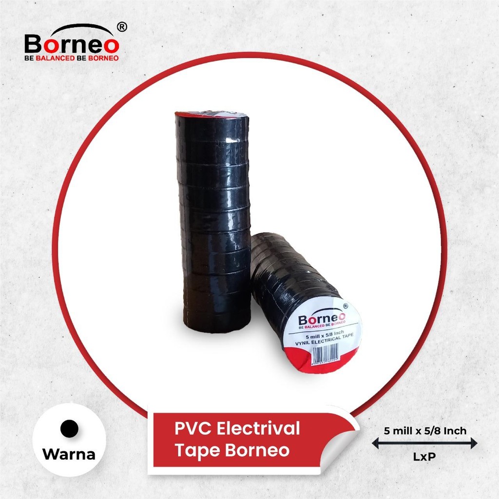 

10 Roll Vynil Electrical Tape Borneo 0.5 cm x 5/8 inch