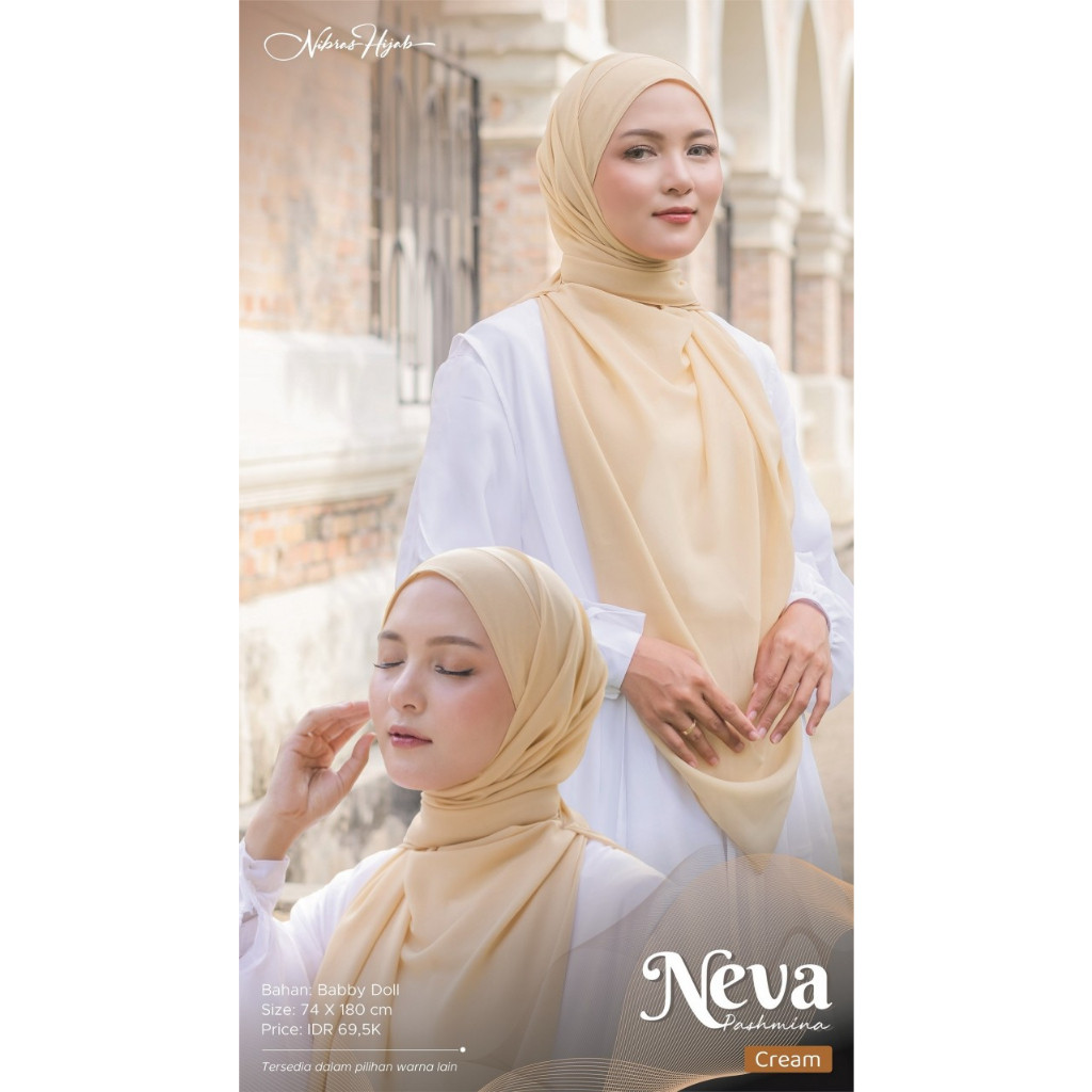 YasminShop~ Nibras Hijab Neva Pashmina Bahan Baby Doll Anti Licin