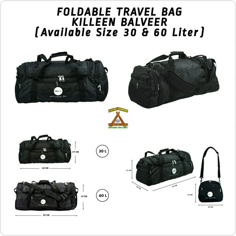 Travel Bag Killeen Seri Balveer 60 L & 30 L - Duffle Bag - Tas Jinjing - Tas Travel - Tas Lipat