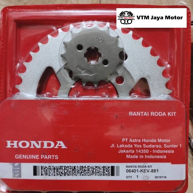 Gir set KEV supra lama supra fit lama/lagenda/grand(gir depan belakang+rantai)