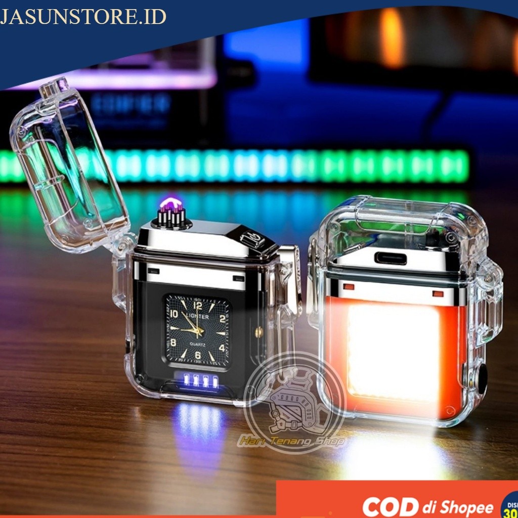 K-35 Korek Api Elektrik/korek api plasma Cas USB Tipe C/Korek Api Electrik Ada Jam dan Senter/ Korek
