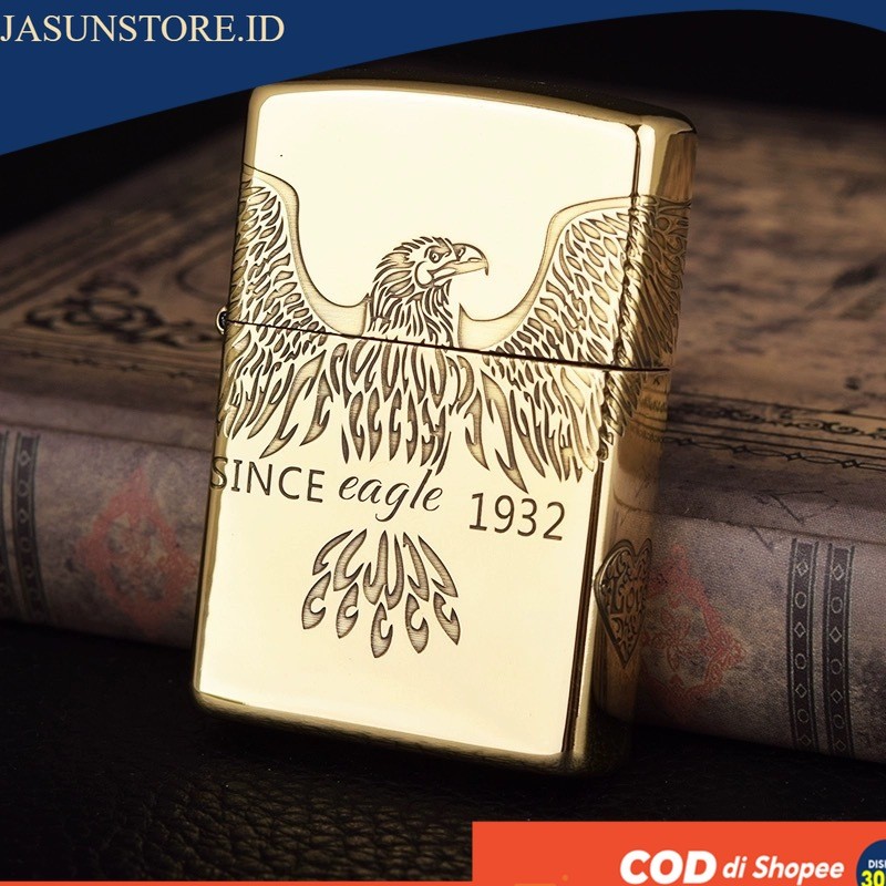 Korek Api Minyak Zippo Matte Kw Motif Eagle Elang 10 Keren