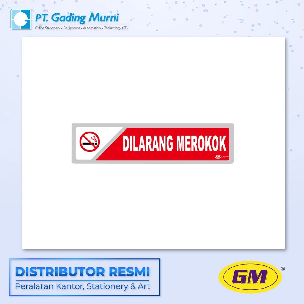 

GM LABEL KECIL LK 206 WARNA DILARANG MEROKOK