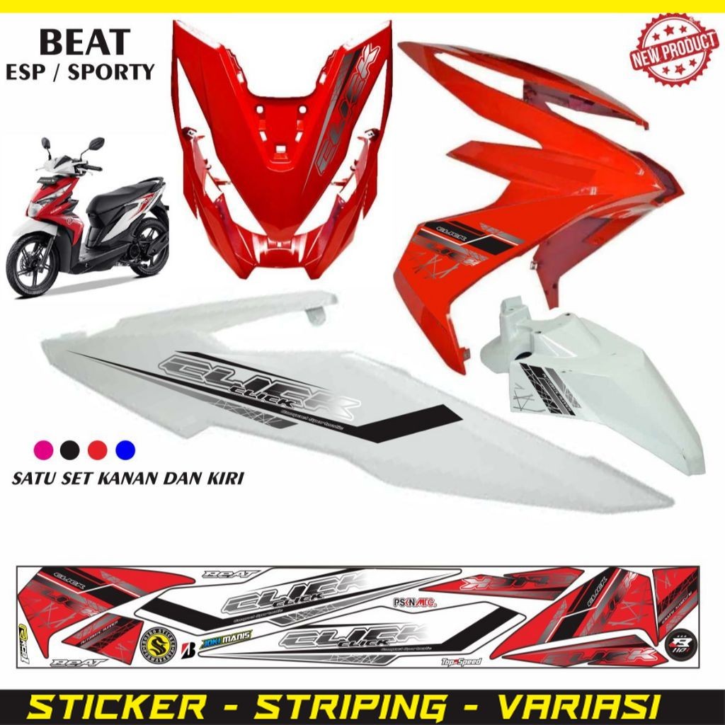 STIKER VARIASI MOTOR BEAT ESP BEAT STREET MOTIF SIMPLE LIST STIKER POLET